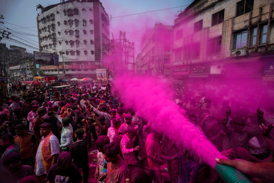 Millions of people celebrate Holi, the Hindu festival of colors