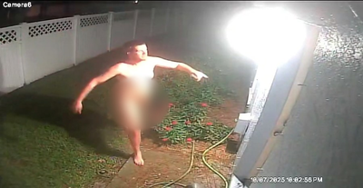 Naked man caught on camera terrorizing Florida neighborhood