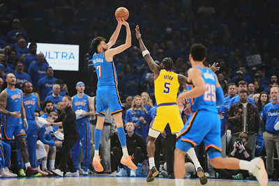 Holmgren has 24 points to help Thunder top Lakers 108-90 in Game 1 of Western Conference semifinals