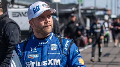 IndyCar driver Felix Rosenqvist gets airborne in road-course wreck