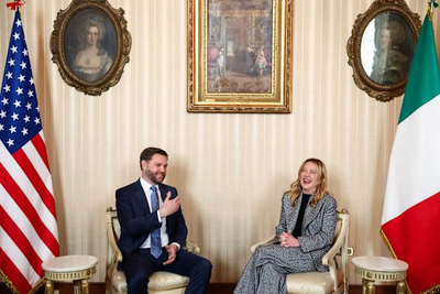 Vance attends Olympic skating, then meets with Italian Prime Minister Meloni