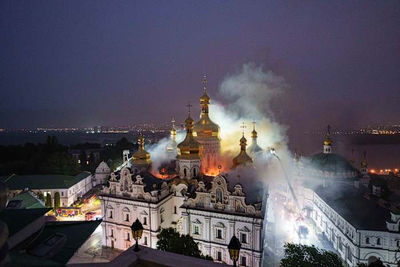 A Russian barrage in Ukraine kills 11 and damages a sacred landmark, officials say