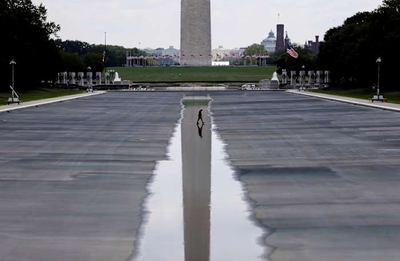 No evidence? No problem. Trump pushes ahead on false claims that Reflecting Pool was vandalized