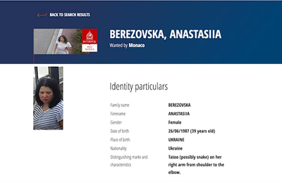 Ukraine's security service says woman wanted in connection with a Monaco bombing is found dead