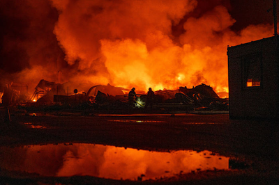 A Russian retail giant’s warehouse burns after Ukraine's latest long-range drone attack