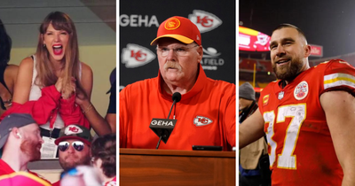 Travis Kelce, Coach Reid react to stats with Taylor Swift at games