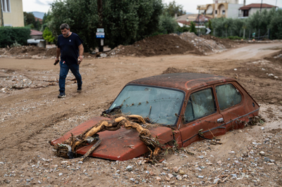Storm Elias slams into a city in central Greece, filling homes with mud and knocking out power