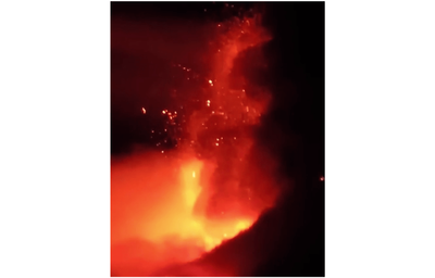 Mount Etna volcanic eruption lights up Sicilian sky