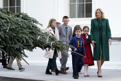 First lady Jill Biden receives official White House Christmas Tree