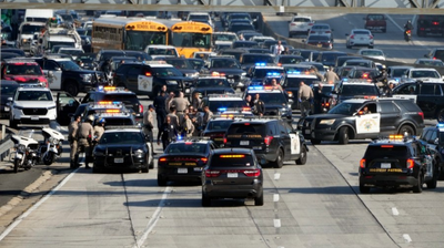 Los Angeles freeway shut down by protestors calling for Gaza cease-fire