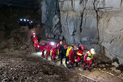 Slovenian rescuers bring out 5 people trapped in a cave since Saturday by high waters