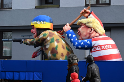 Floats at Germany's Carnival parades satirize leading political figures