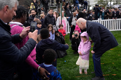 White House Easter egg roll draws a huge crowd after storm-delayed start