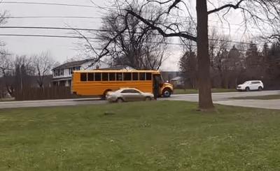 WATCH: Driver in Manlius speeds around school bus as a 5-year-old is trying to get off
